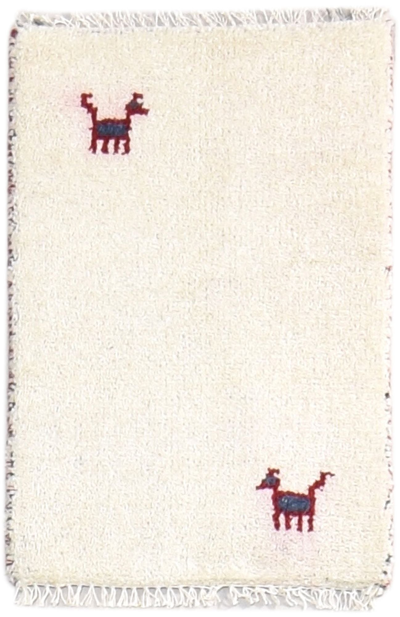 1' X 2' Rug Wool Ivory Southwestern Hand Knotted American Tribal Small Carpet   7865061245077