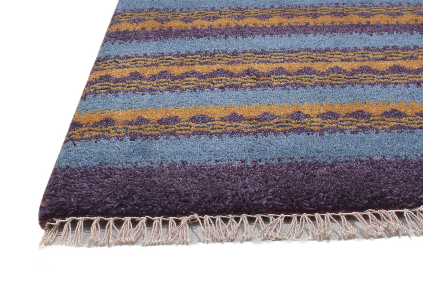 1' X 2' Rug Wool Purple Persian Hand Knotted Gabbeh Southwestern Small Carpet   7864210358421