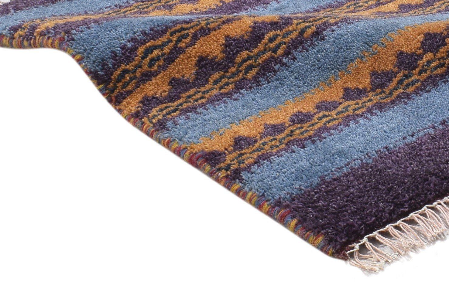 Linn 1' X 2' Rug Wool Purple Persian Hand Knotted Gabbeh Southwestern   7864210358421