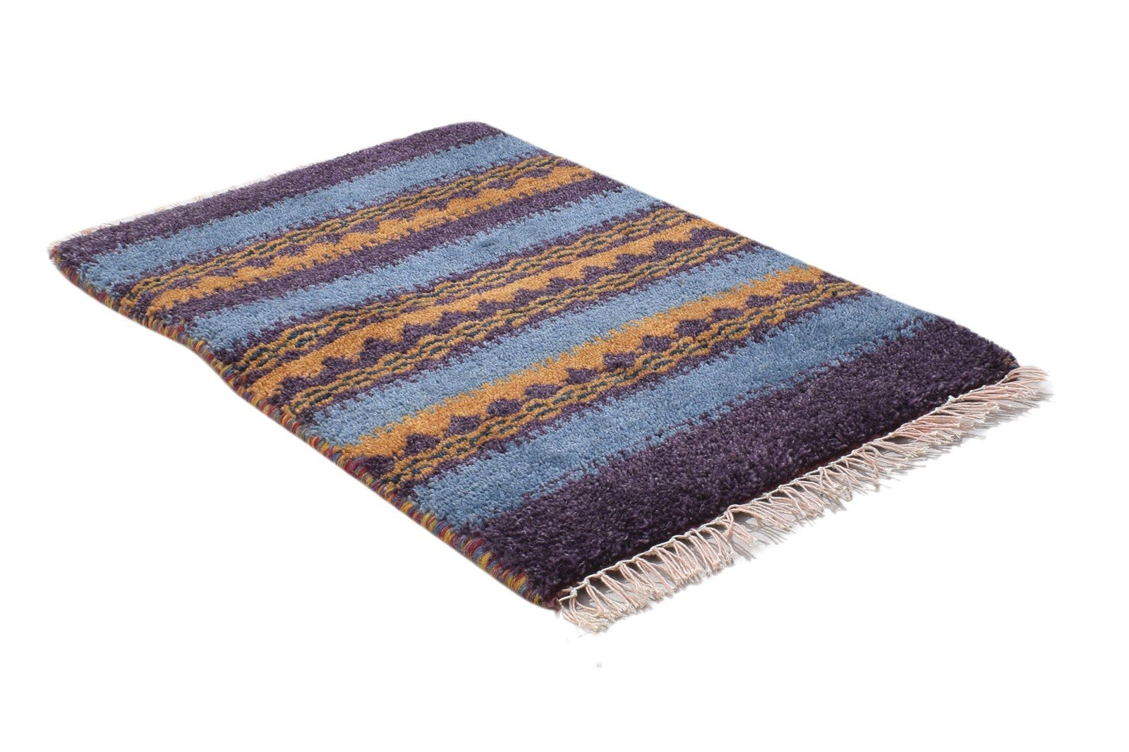 Linn 1' X 2' Rug Wool Purple Persian Hand Knotted Gabbeh Southwestern   7864210358421