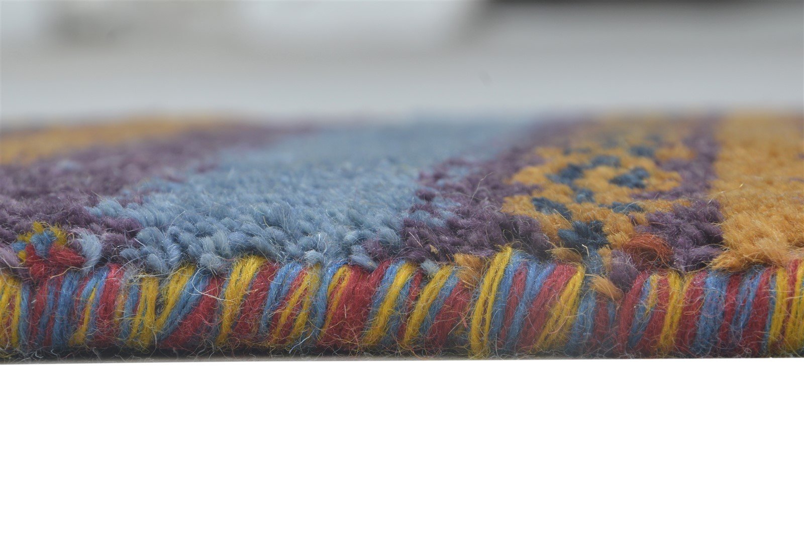 Linn 1' X 2' Rug Wool Purple Persian Hand Knotted Gabbeh Southwestern   7864210358421