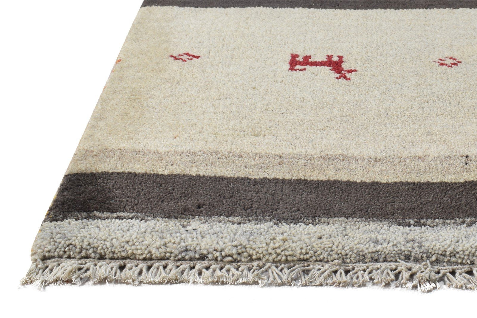1' X 2' Rug Wool Sand Tribal Hand Knotted Gabbeh Southwestern Small Carpet   7864509300885