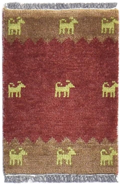1' X 2' Rug Wool Wine Southwestern Hand Knotted American Tribal Small Carpet   7865091424405