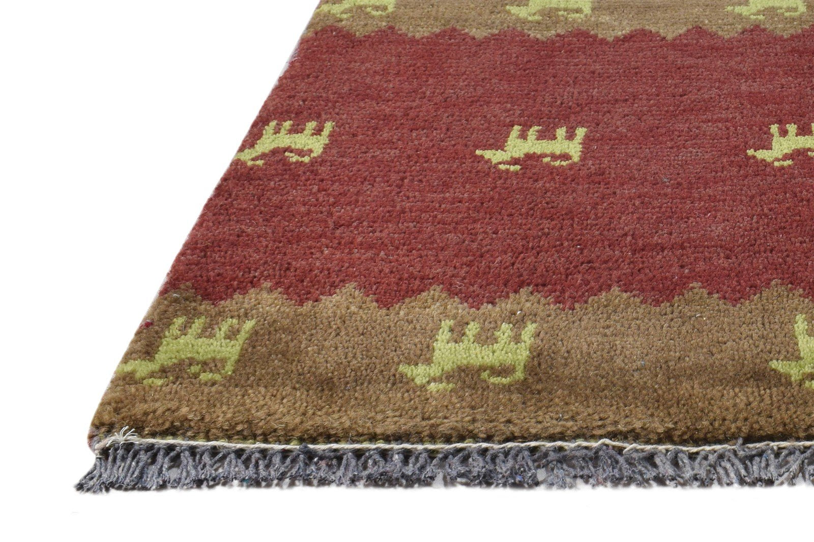 1' X 2' Rug Wool Wine Southwestern Hand Knotted American Tribal Small Carpet   7865091424405