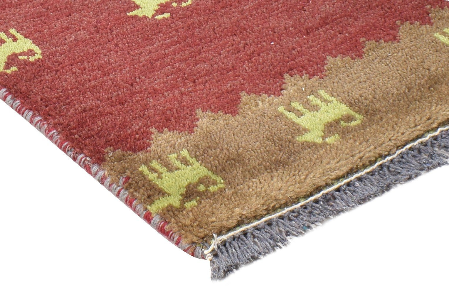 Heida 1' X 2' Rug Wool Wine Southwestern Hand Knotted American Tribal   7865091424405