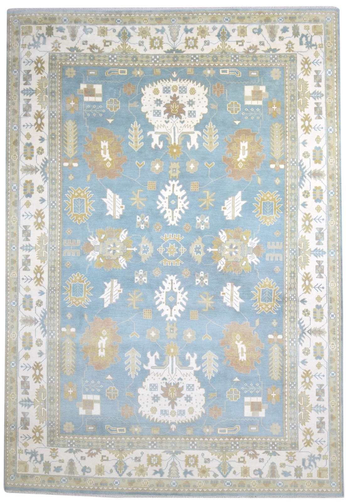 10' X 14' Rug Wool Blue Persien Hand Knotted Oushak Oriental Extra Large Carpet   7864327078037