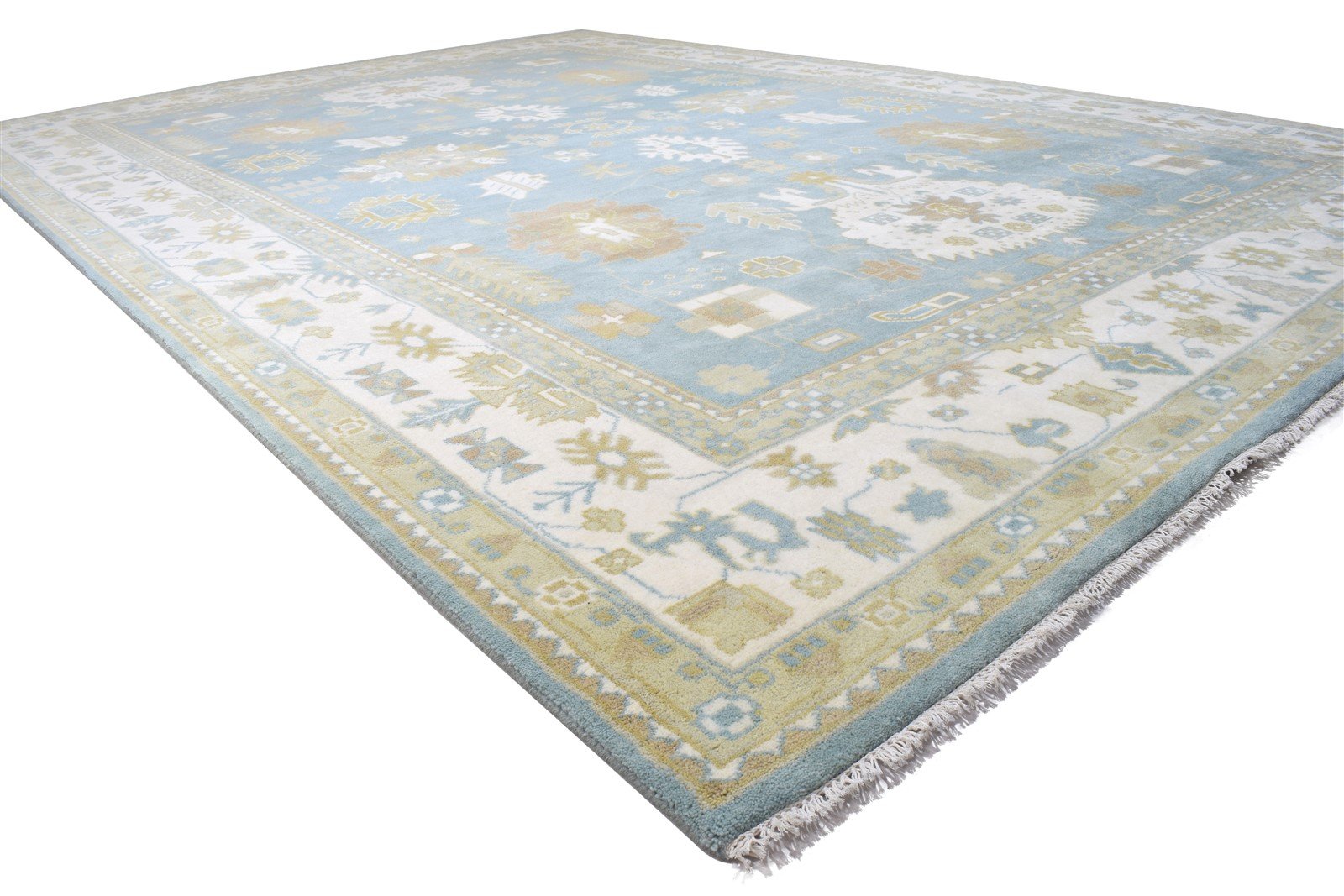 Josepha 10' X 14' Rug Wool Blue Persien Hand Knotted Oushak Oriental   7864327078037