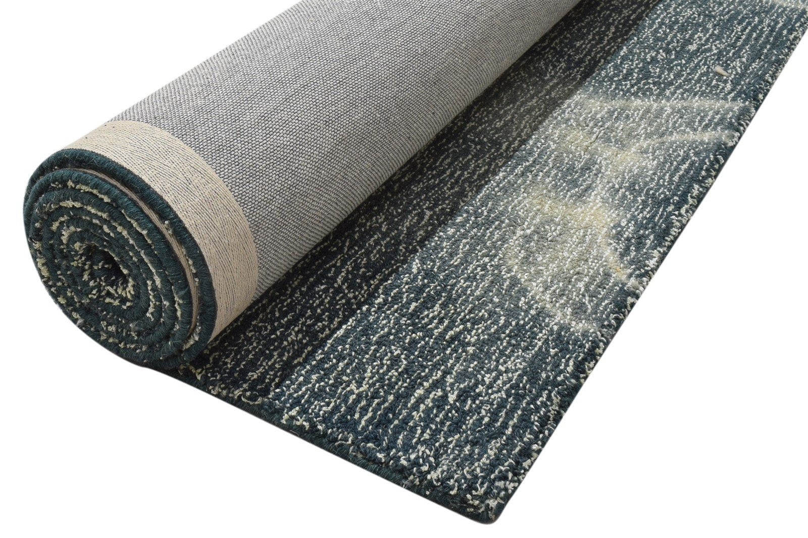 100% Wool / Art Silk Charcoal Rug 5X8 Modern Hand Tufted Shibori Tie Dye Room Size   7864083972245