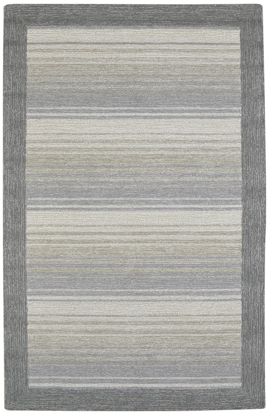 100% Wool / Art Silk Grey Rug 5X8 Modern Hand Tufted Scandinavian Bordered Room Size   7864085053589