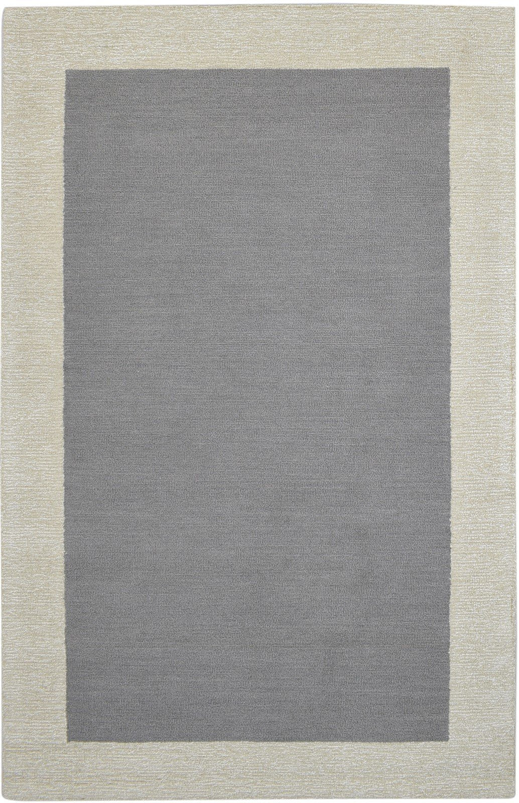 100% Wool / Art Silk Grey Rug 5X8 Modern Hand Tufted Scandinavian Bordered Room Size   7864085414037