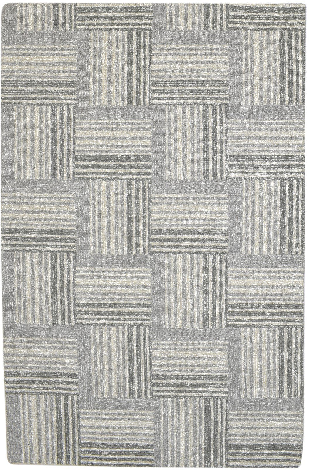 100% Wool Art Silk Grey Rug 5X8 Modern Hand Tufted Scandinavian Geometric Room Size   7864084136085