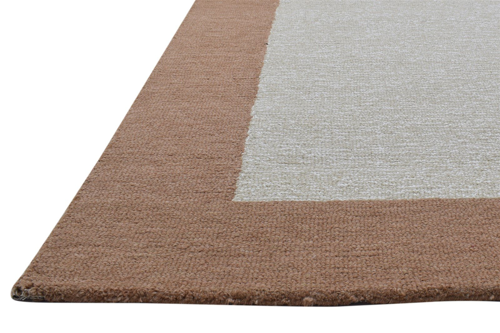 100% Wool / Art Silk Ivory Rug 5X8 Modern Hand Tufted Bordered Room Size Rug   7864084627605