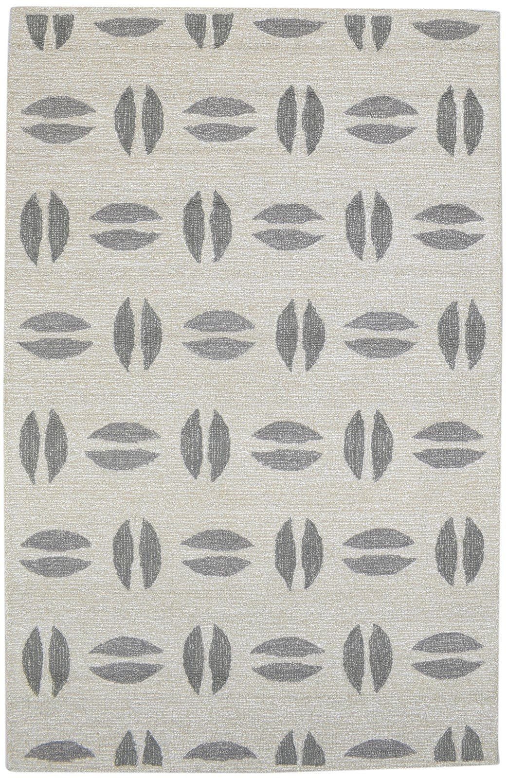 100% Wool / Art Silk Ivory Rug 5X8 Modern Hand Tufted Indian Abstract Room Size   7864085577877