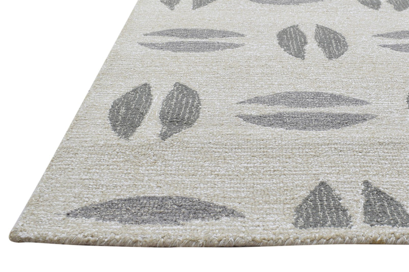 100% Wool / Art Silk Ivory Rug 5X8 Modern Hand Tufted Indian Abstract Room Size   7864085577877