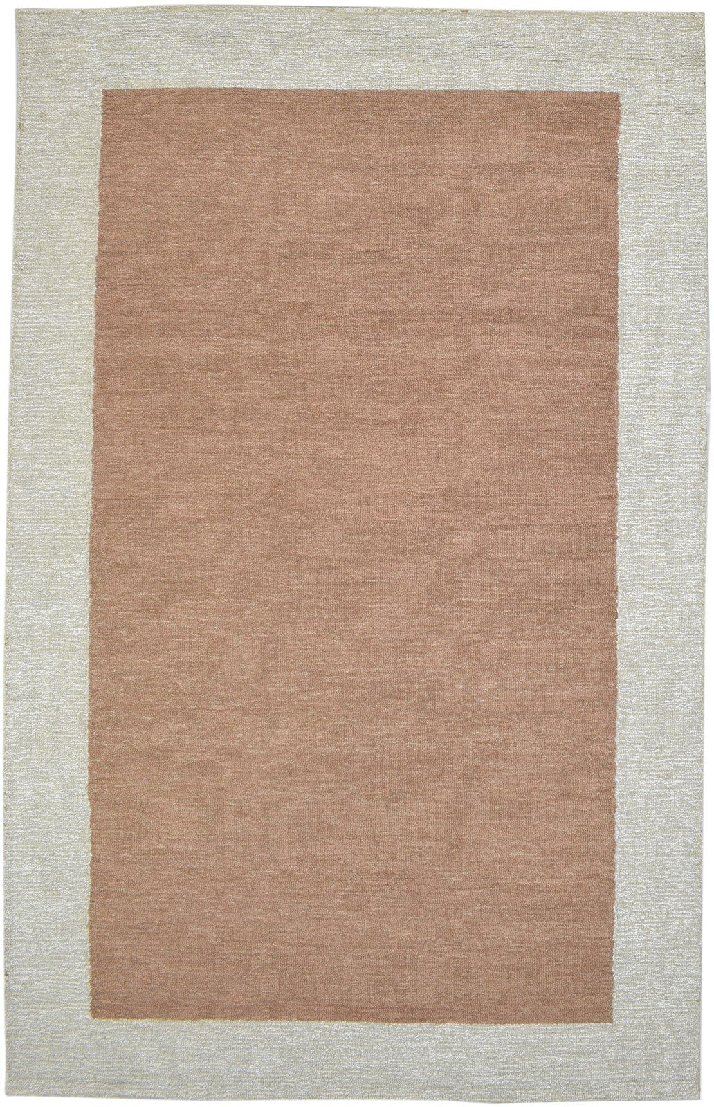 100% Wool / Art Silk Rust Rug 5X8 Modern Hand Tufted Scandinavian Bordered Room Size   7864084201621