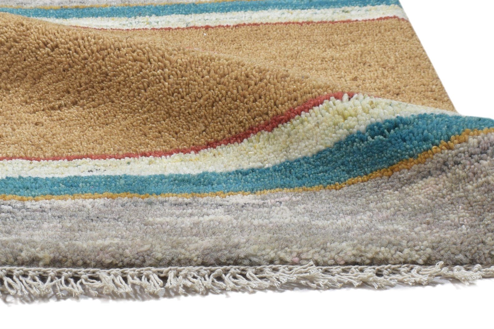 100% Wool Beige Rug 1X2 Persian Hand Knotted Gabbeh Southwestern Small Carpet   7864203542677