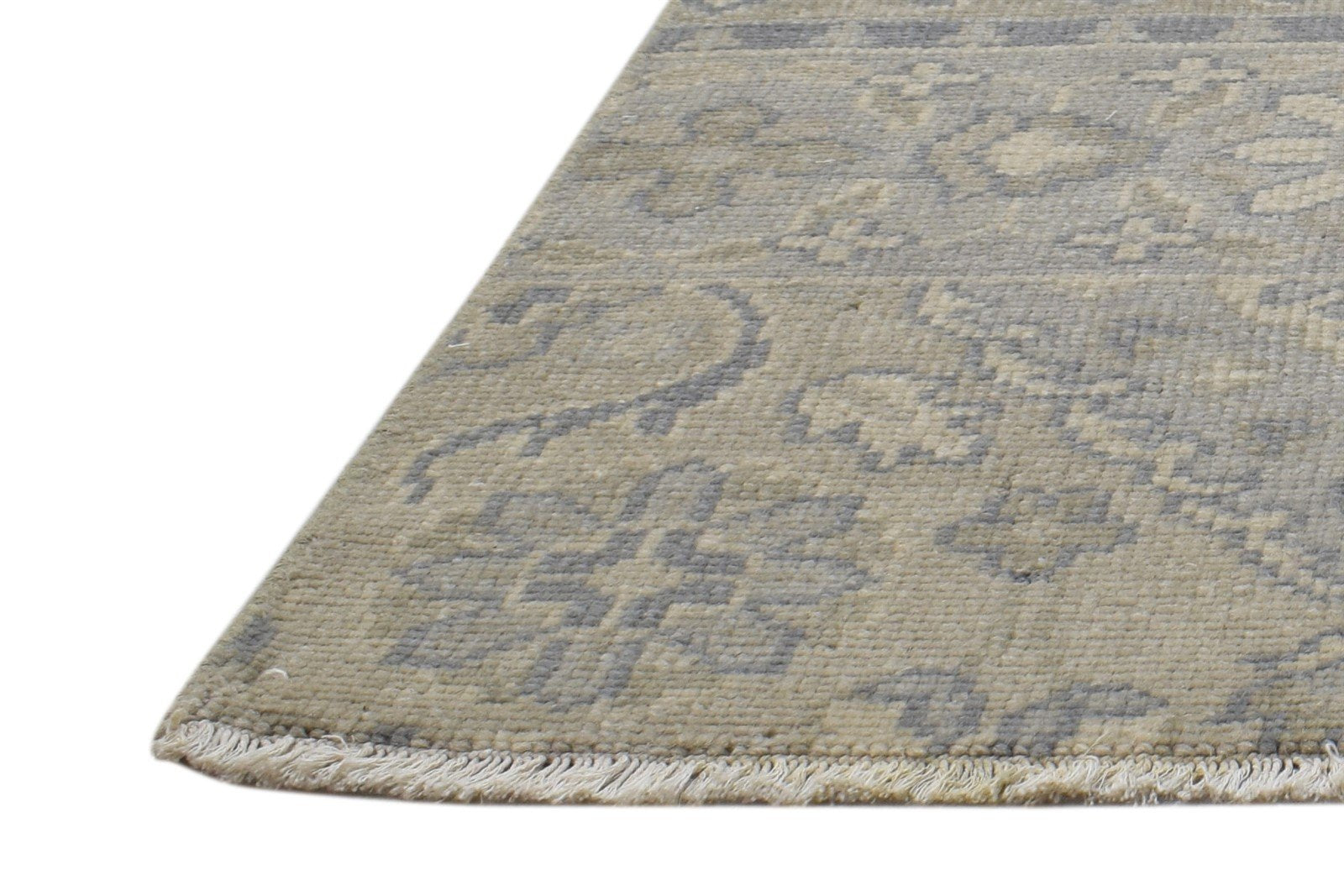 100% Wool Beige Rug 2' X 2' Persian Hand Knotted Oushak Oriental Small Square   7864118575253