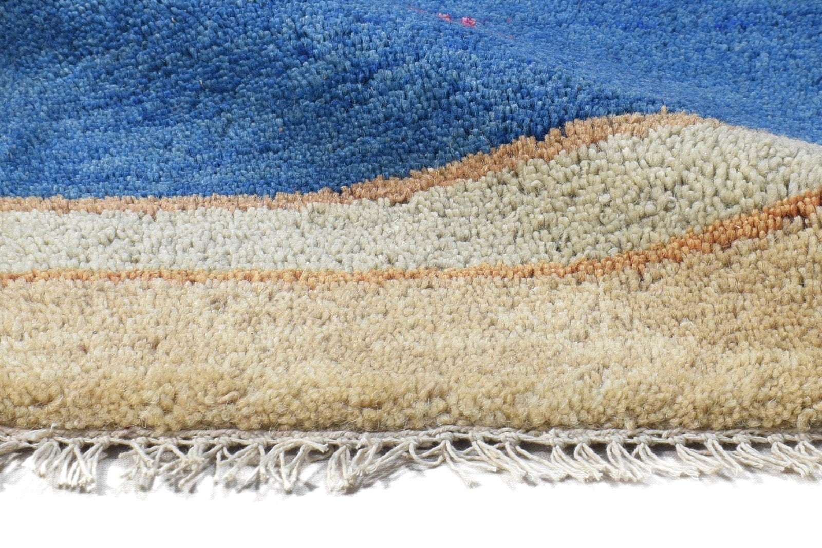 100% Wool Blue Rug 1' X 2' Tribal Hand Knotted Gabbeh Southwestern Small Carpet   7864503369877