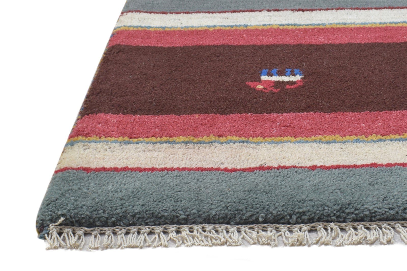 100% Wool Brown Rug 1X2 Persian Hand Knotted Gabbeh Southwestern Small Carpet   7864212947093