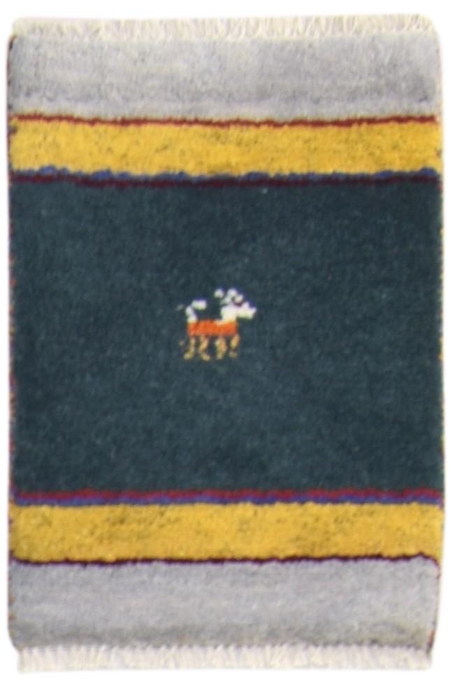 Cherry 100% Wool Charcoal Rug 1X2 Tribal Hand Knotted Gabbeh Southwestern   7864501076117