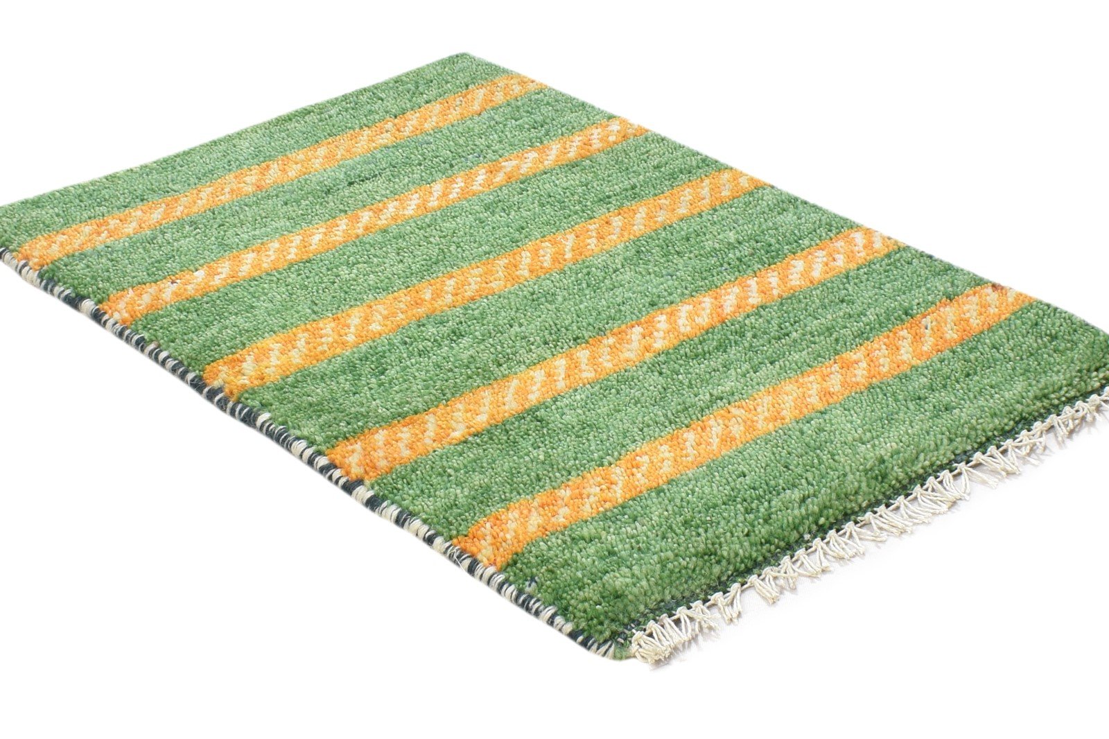 100% Wool Green Rug 1' X 2' Tribal Hand Knotted Gabbeh Southwestern Small Carpet   7864499470485