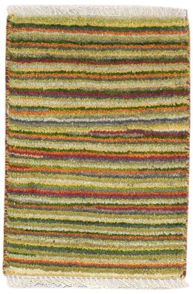 100% Wool Green Rug 1X2 Modern Hand Knotted Scandinavian Striped Small Carpet   7864205115541