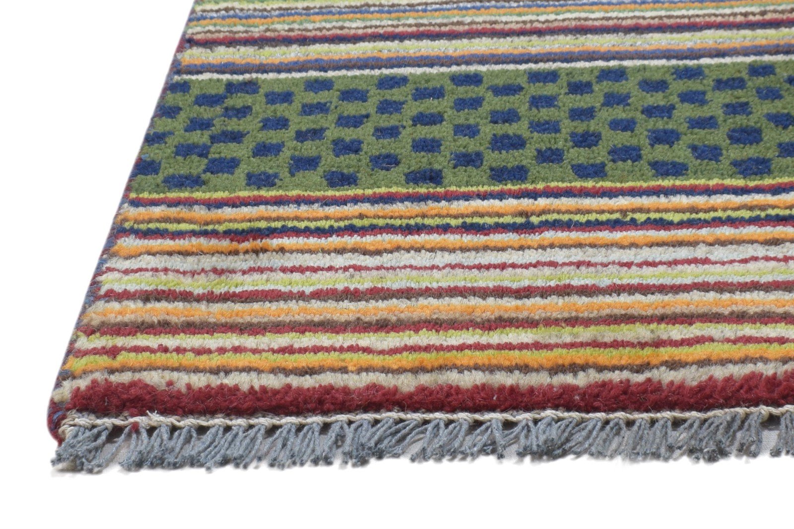 100% Wool Green Rug 1X2 Persian Hand Knotted Gabbeh Southwestern Small Carpet   7864203575445