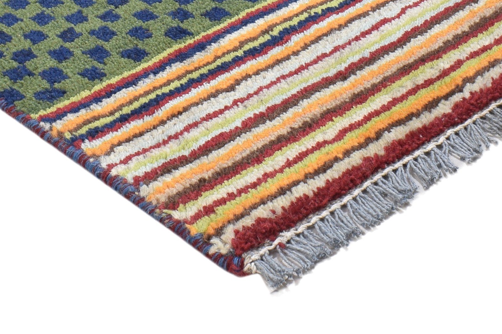 100% Wool Green Rug 1X2 Persian Hand Knotted Gabbeh Southwestern Small Carpet   7864203575445
