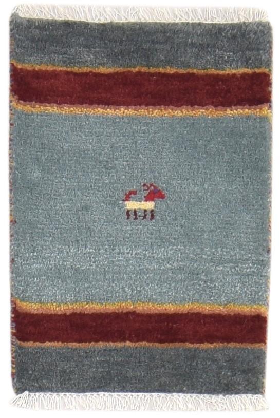 100% Wool Grey Rug 1' X 2' Persian Hand Knotted Gabbeh Southwestern Small Carpet   7864213307541