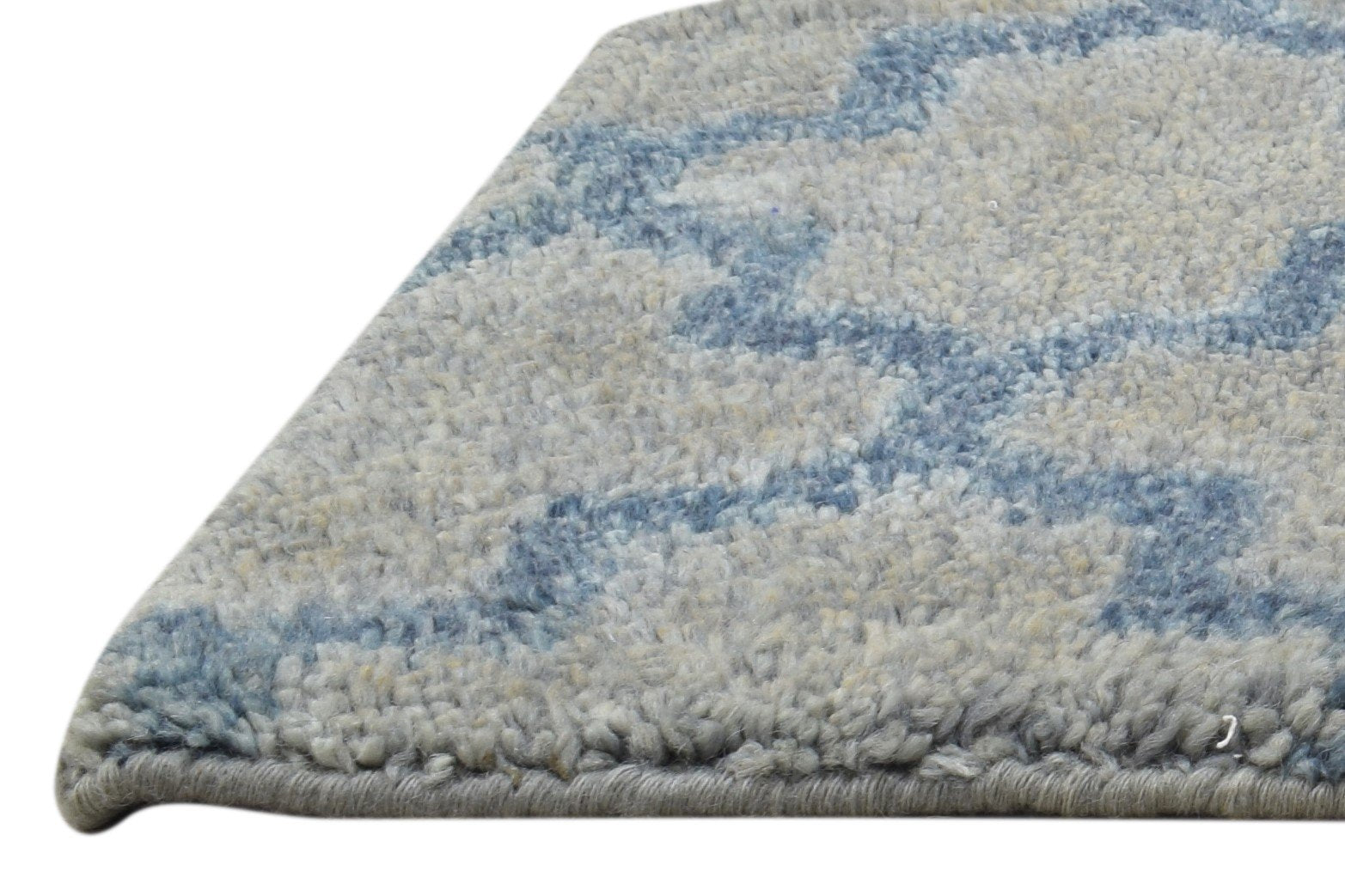 100% Wool Grey Rug 1' X 2' Shag Hand Knotted Moroccan Scroll Tile Small Carpet   7864334188693