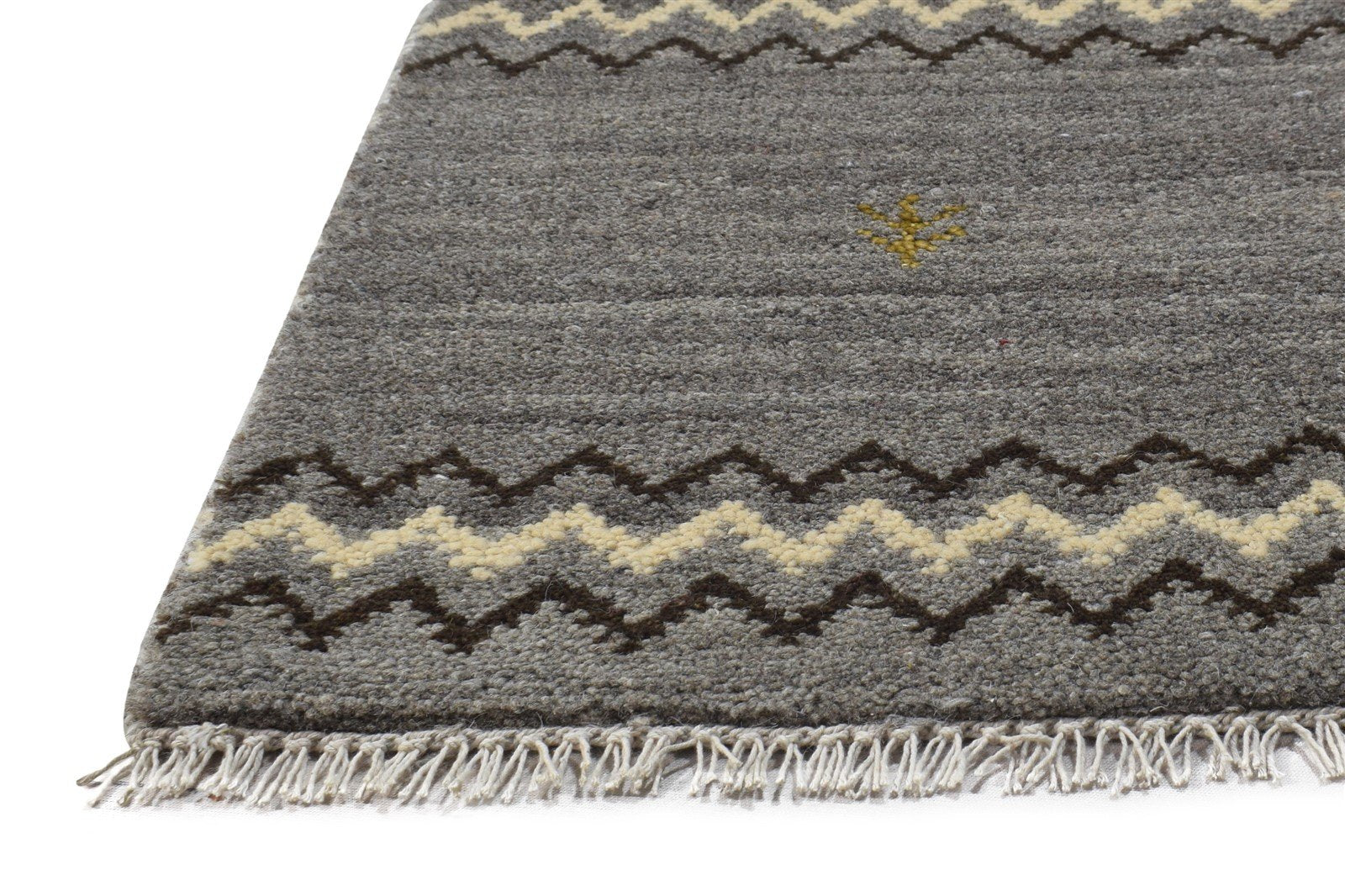 100% Wool Grey Rug 1' X 2' Tribal Hand Knotted Gabbeh Southwestern Small Carpet   7864504680597