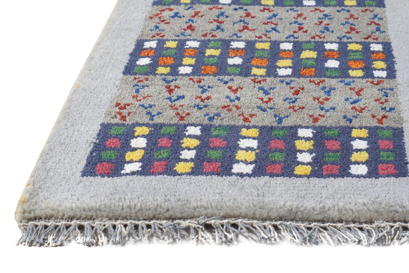 100% Wool Grey Rug 1' X 2' Tribal Hand Knotted Gabbeh Southwestern Small Carpet   7864504549525