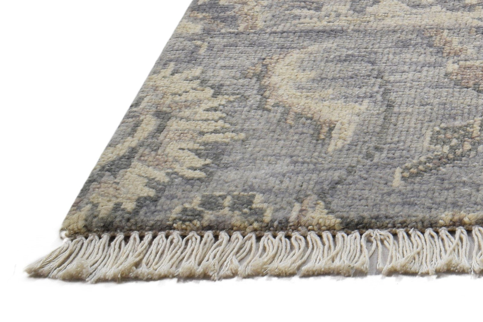 100% Wool Grey Rug 2' X 2' Persian Hand Knotted Oushak Oriental Small Square   7864120410261