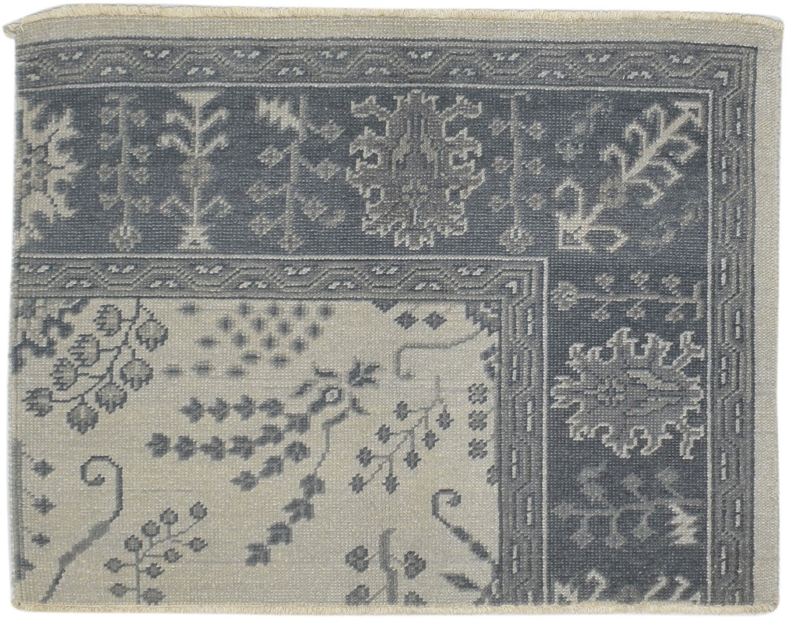 100% Wool Grey Rug 3X3 Persian Hand Knotted Sarouk-Indian Oriental Room Size   7864086495381