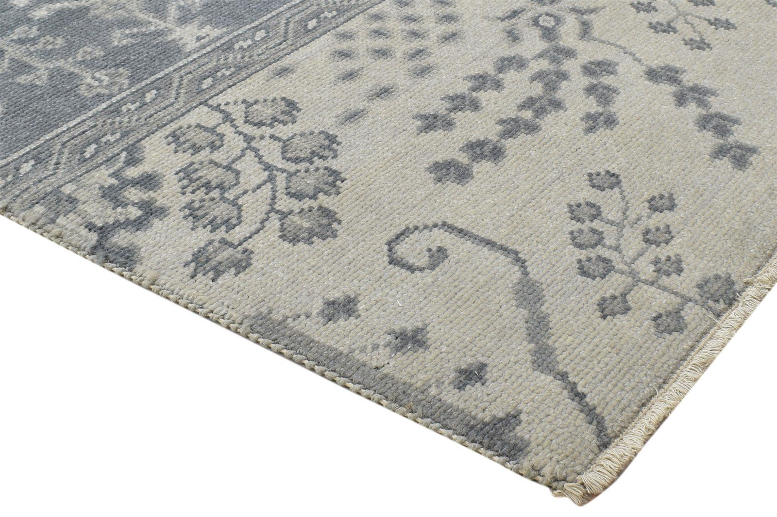 100% Wool Grey Rug 3X3 Persian Hand Knotted Sarouk-Indian Oriental Room Size   7864086495381