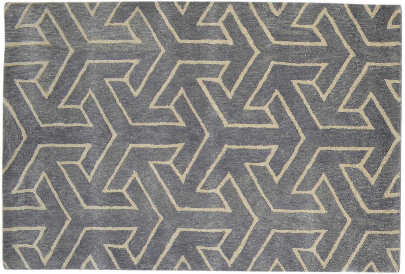 100% Wool Grey Rug 4X6 Modern Hand Tufted Scandinavian Arrow Room Size Carpet   7864083480725