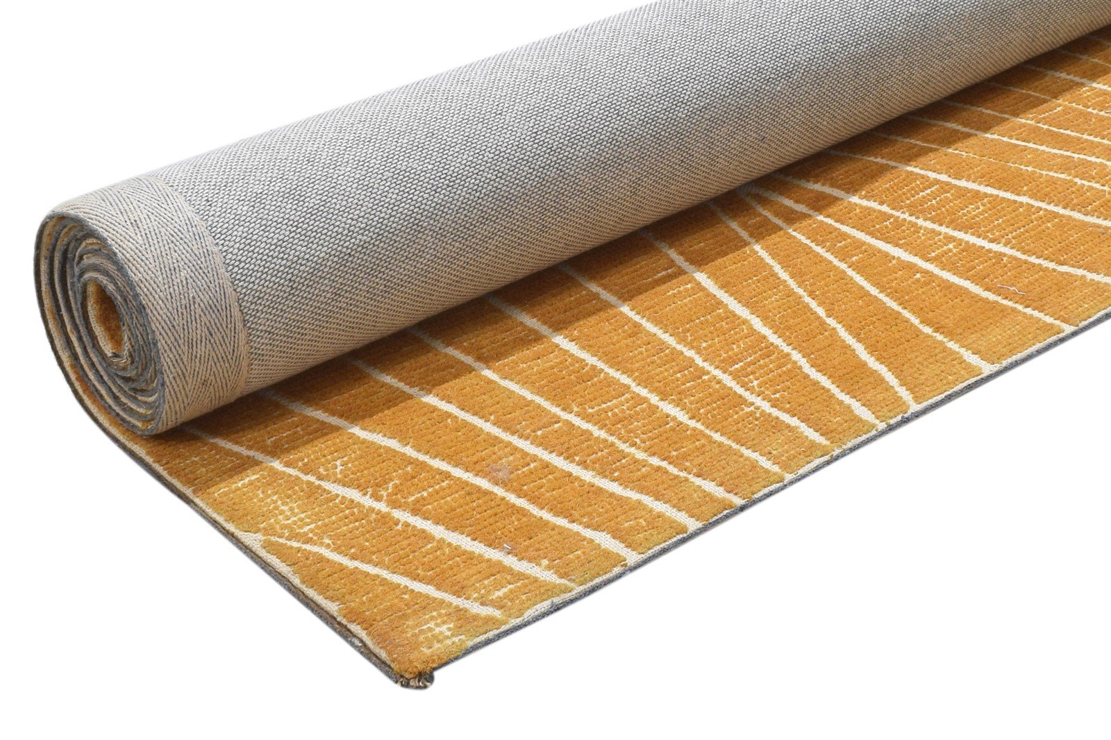 100% Wool Orange Rug 5X8 Modern Hand Tufted Scandinavian Geometric Room Size   7864329797781