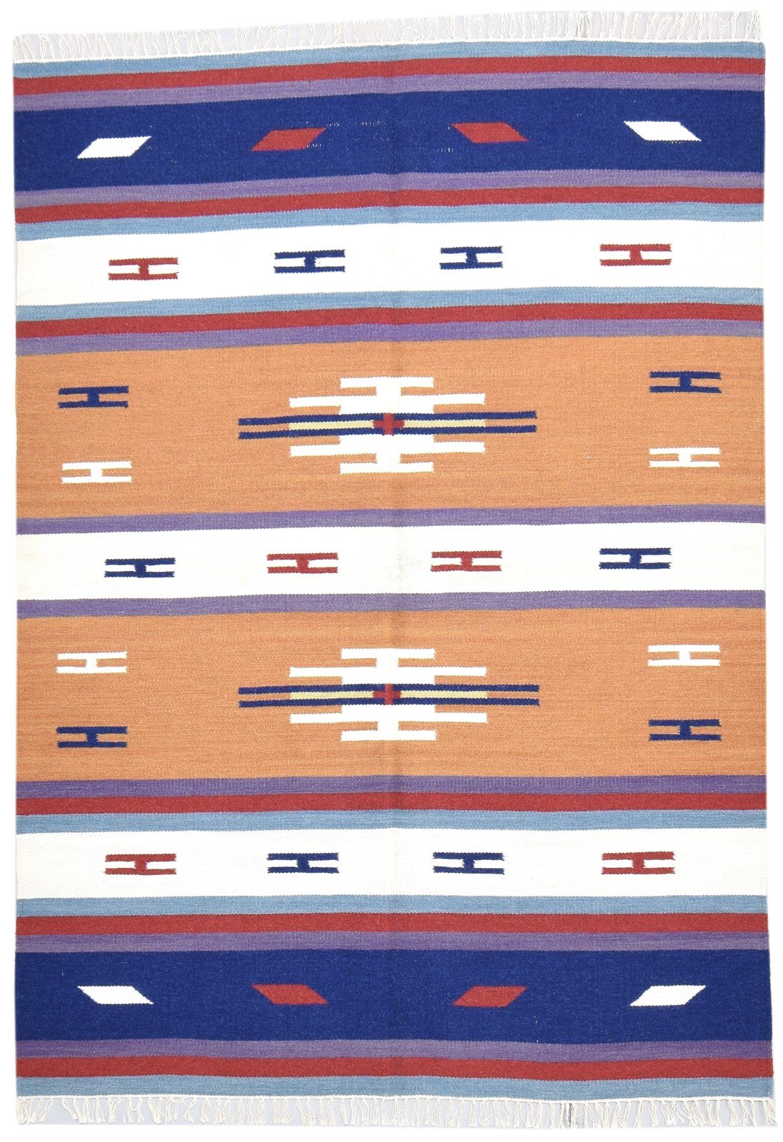 100% Wool Peach Rug 6' X 9' Persian Dhurrie Oriental Tribal Room Size Carpet   7864353751189