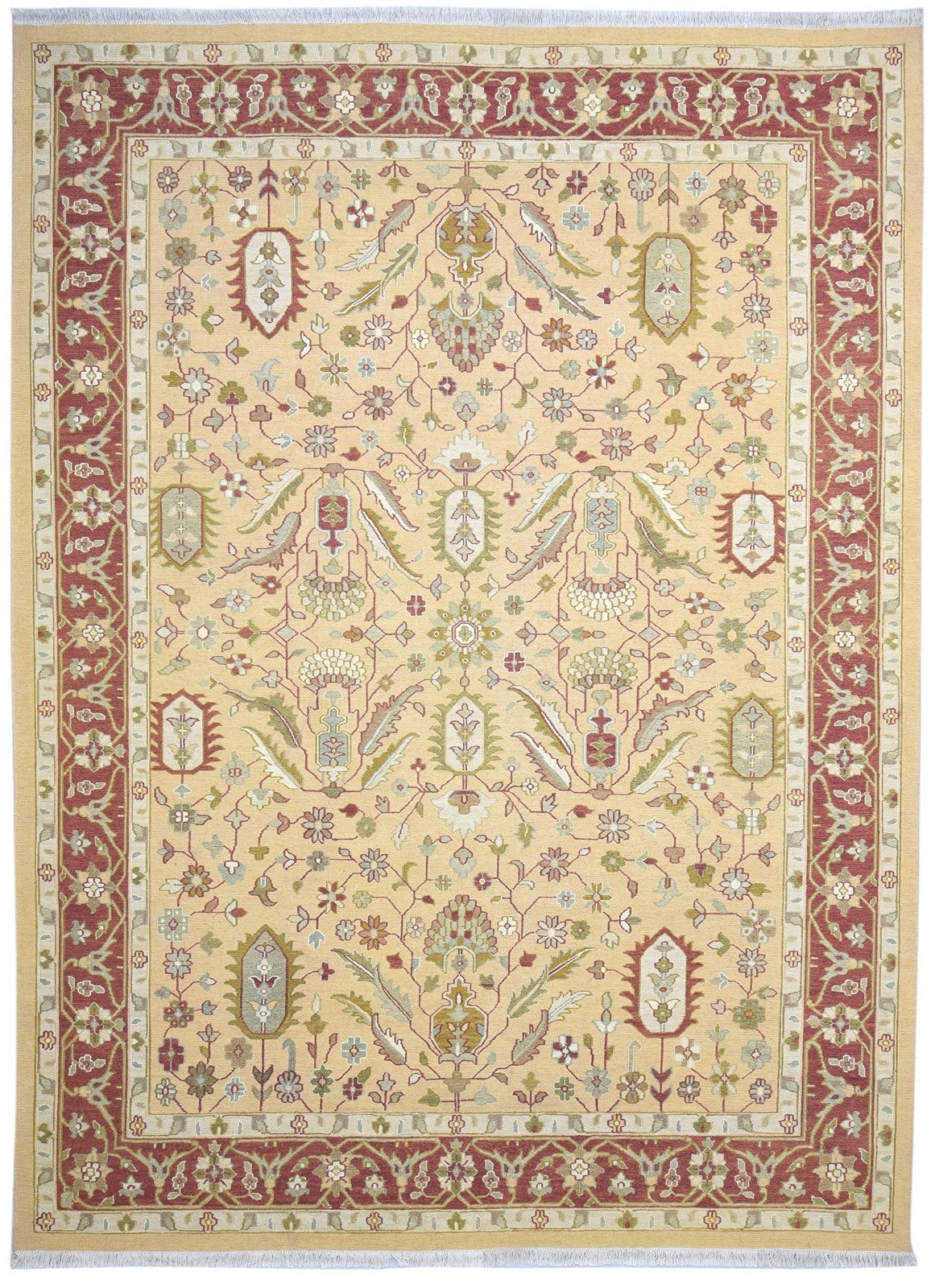 100% Wool Peach Rug 9' X 11' Persian Hand Knotted Agra Oriental Large Carpet   7864102518933