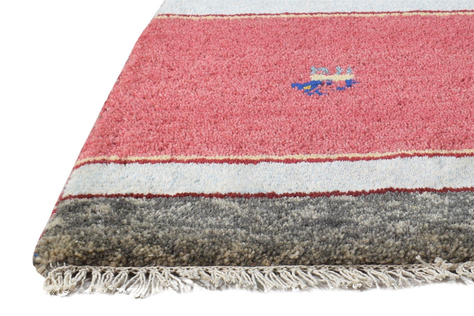 100% Wool Pink Rug 1' X 2' Tribal Hand Knotted Gabbeh Southwestern Small Carpet   7864504778901