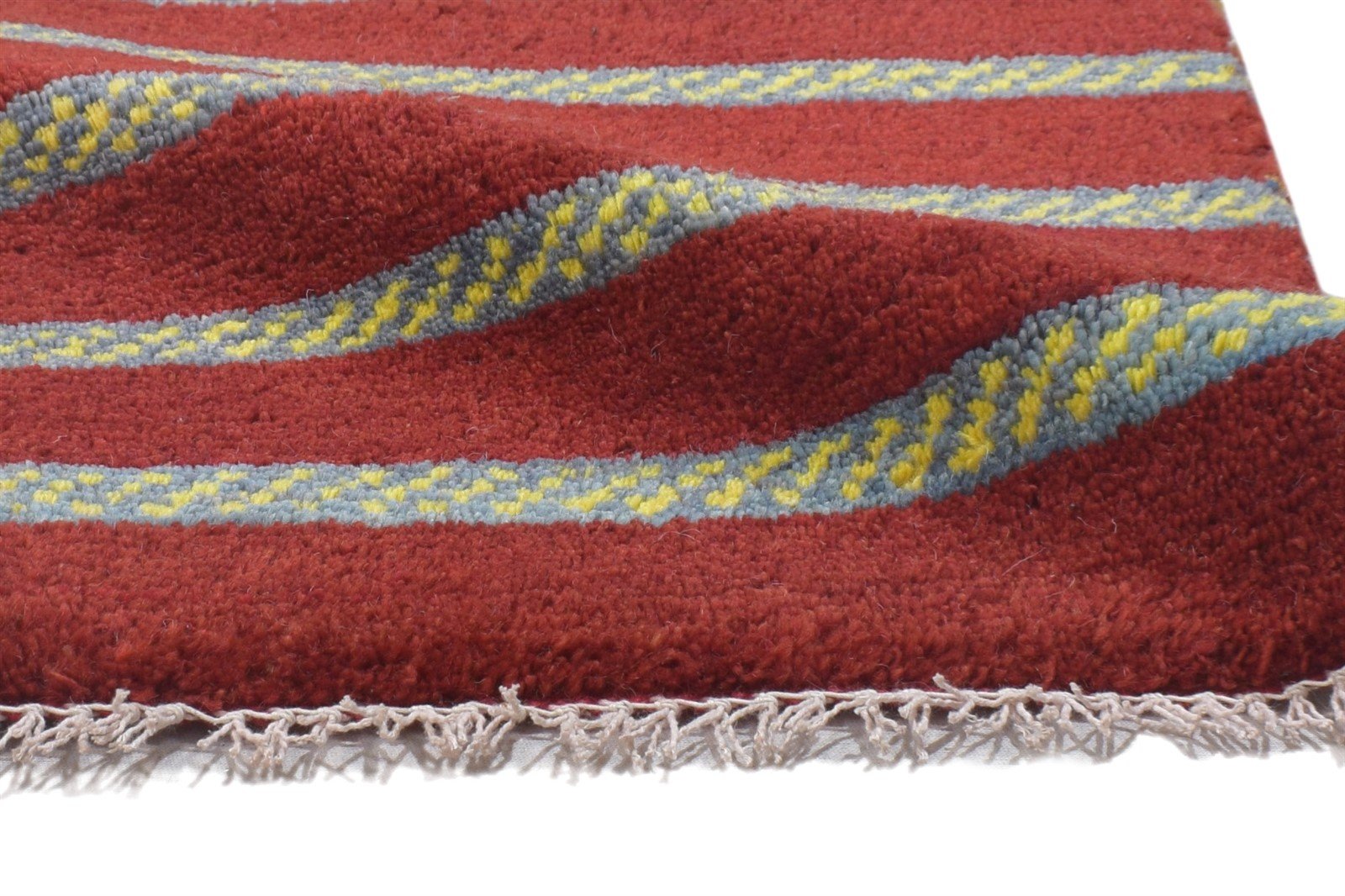 100% Wool Red Rug 1' X 2' Persian Hand Knotted Gabbeh Southwestern Small Carpet   7864203444373