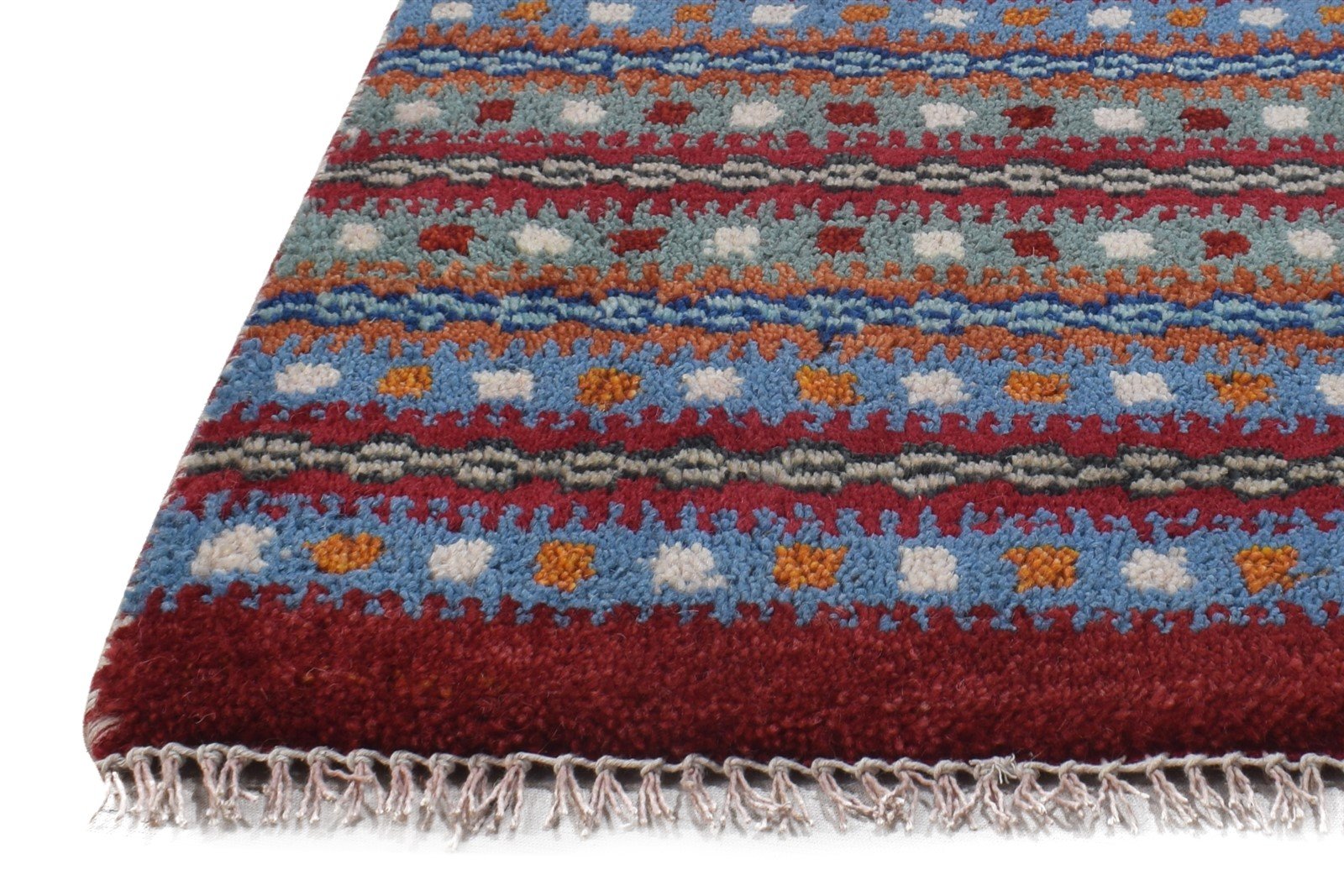 100% Wool Red Rug 1' X 2' Tribal Hand Knotted Gabbeh Southwestern Small Carpet   7864498847893