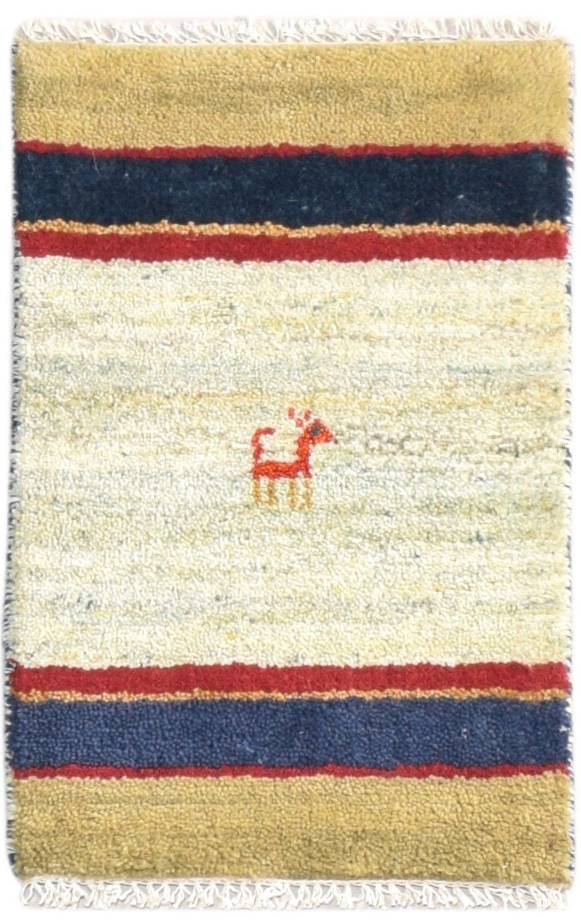 100% Wool Sage Rug 1' X 2' Tribal Hand Knotted Gabbeh Southwestern Small Carpet   7864509792405