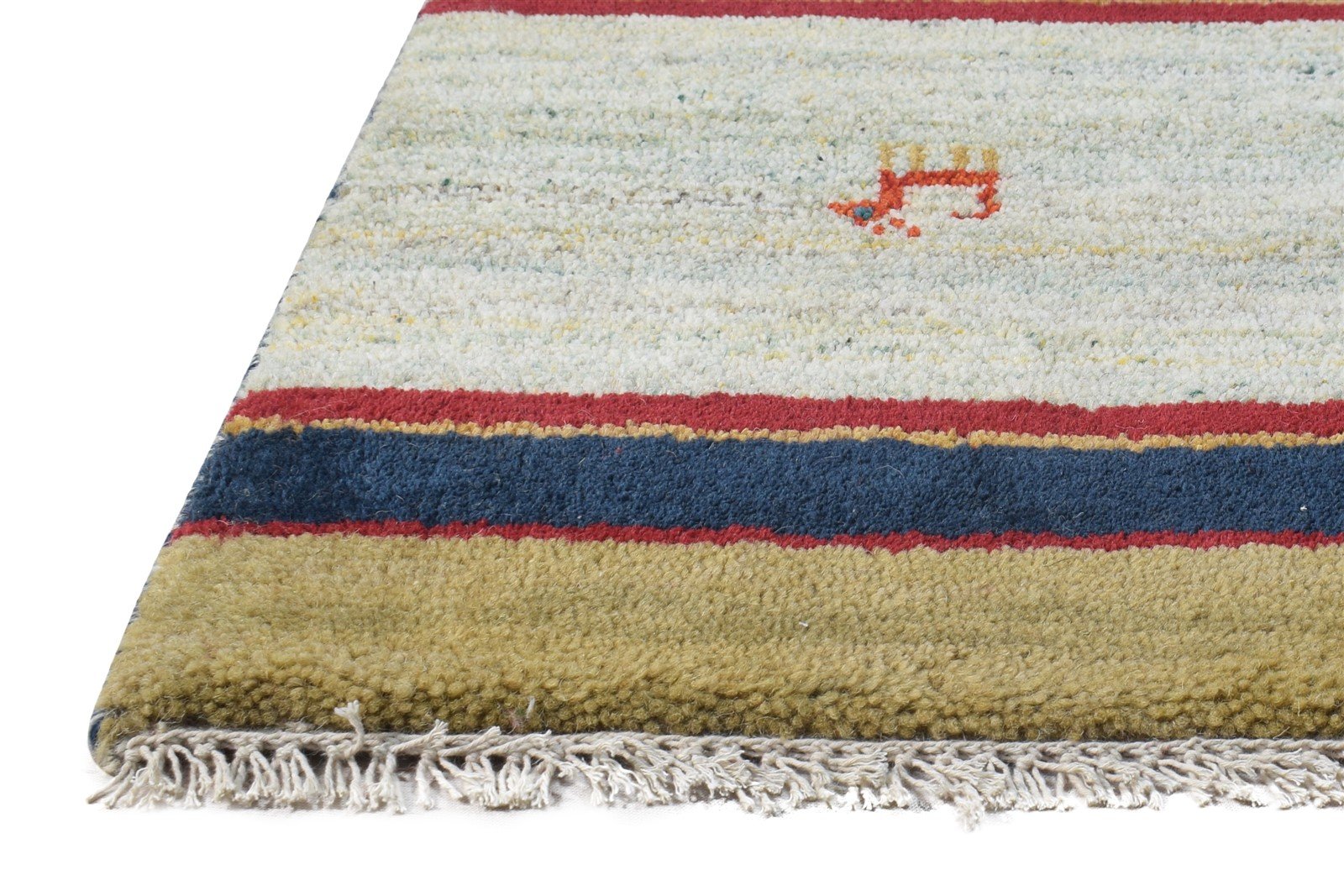 100% Wool Sage Rug 1' X 2' Tribal Hand Knotted Gabbeh Southwestern Small Carpet   7864509792405