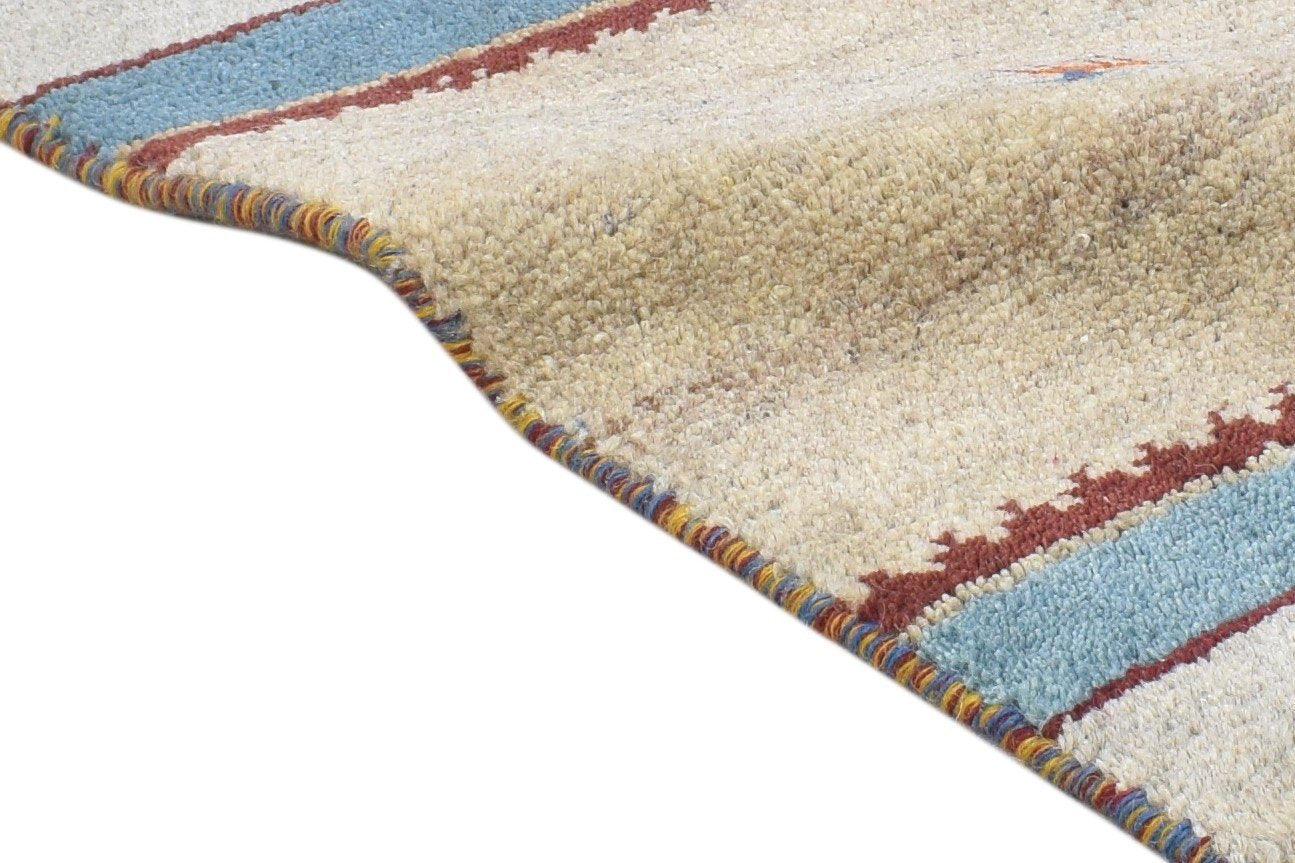 100% Wool Sage Rug 1' X 2' Tribal Hand Knotted Gabbeh Southwestern Small Carpet   7864499306645