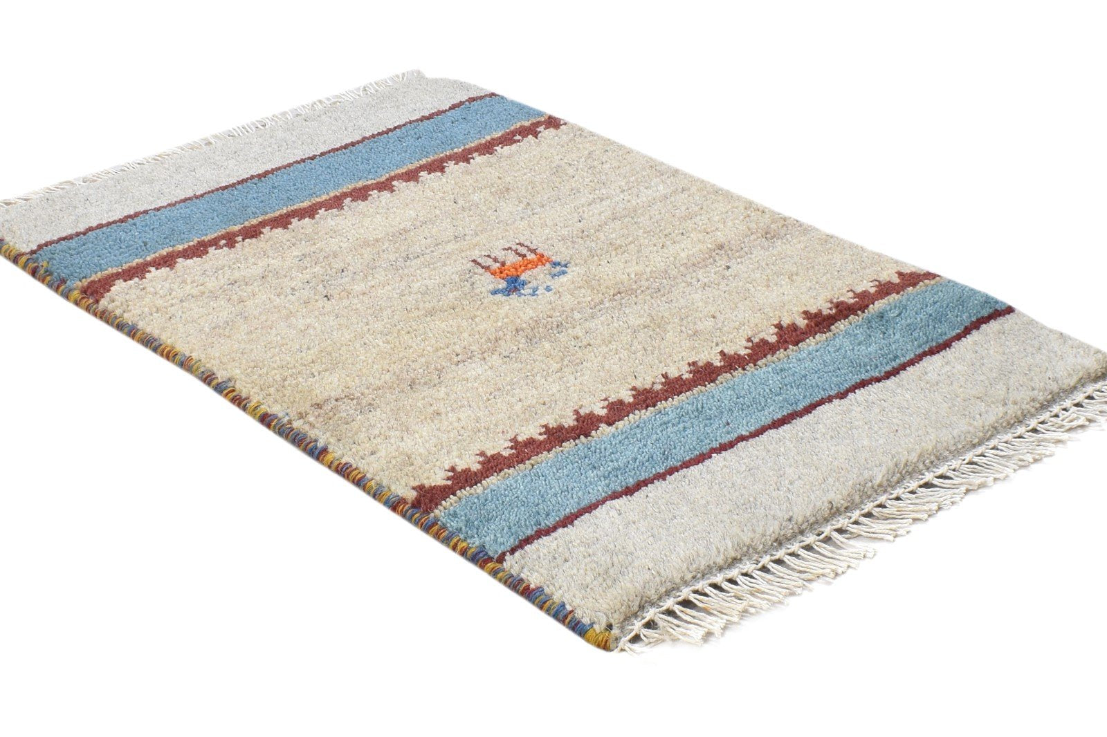 100% Wool Sage Rug 1' X 2' Tribal Hand Knotted Gabbeh Southwestern Small Carpet   7864499306645