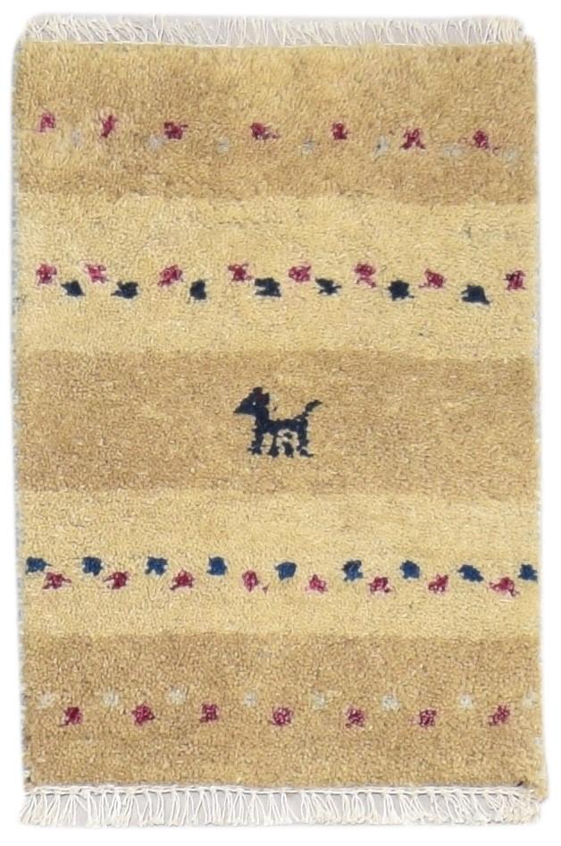 100% Wool Sand Rug 1' X 2' Persian Hand Knotted Gabbeh Southwestern Small Carpet   7864204329109