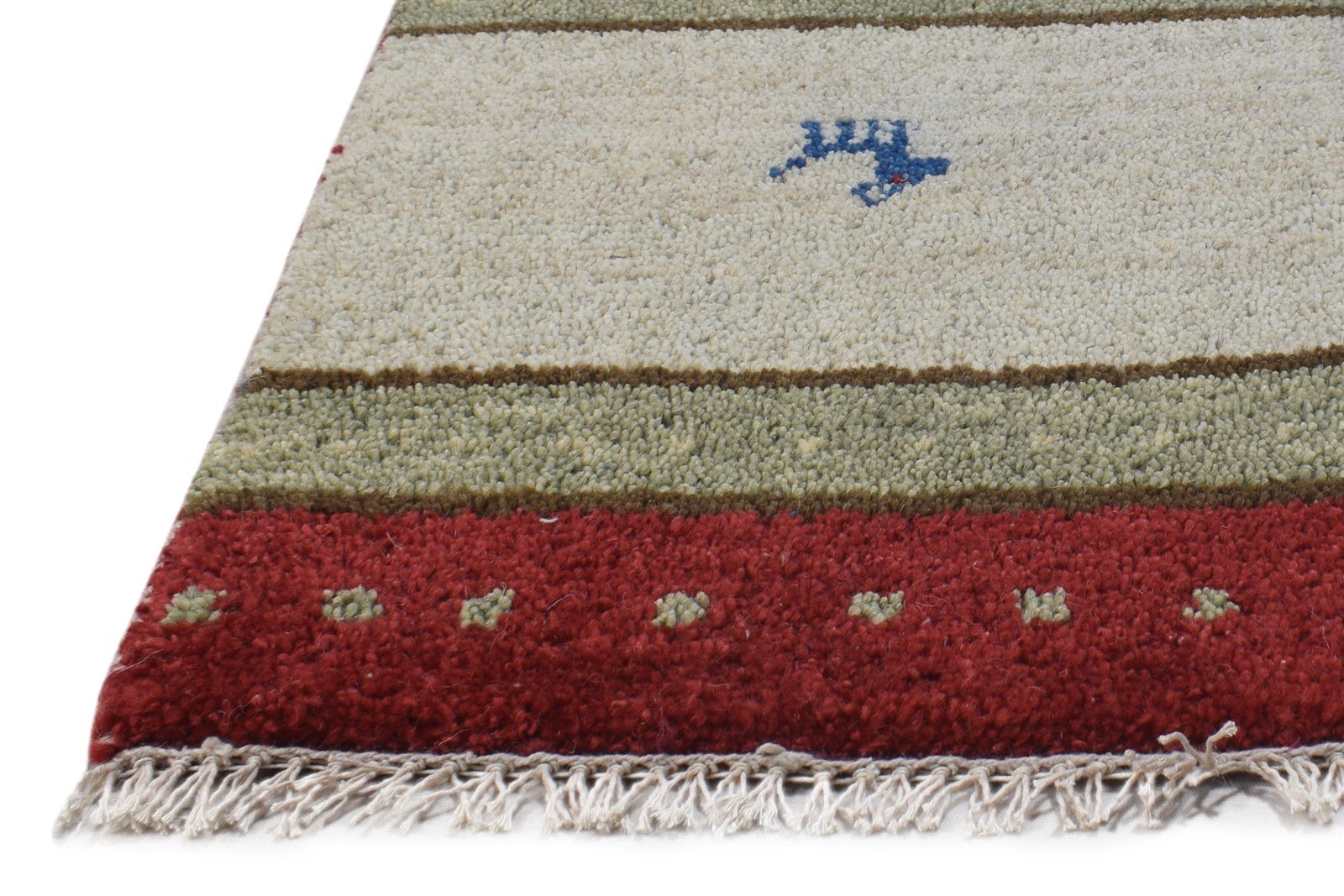 100% Wool Sand Rug 1' X 2' Tribal Hand Knotted Gabbeh Southwestern Small Carpet   7864499896469