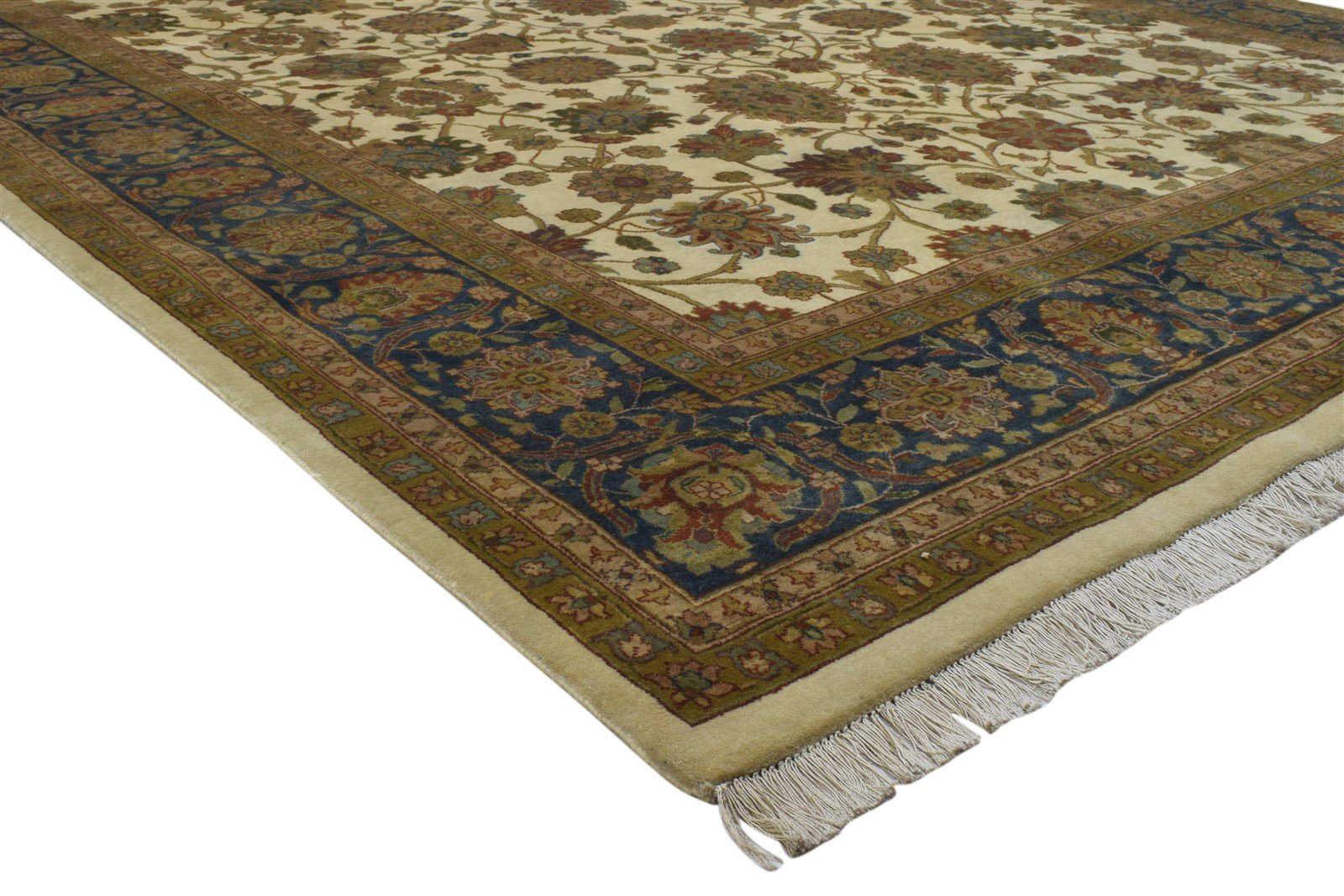 Hand Knotted Beige Wool Rug 8' X 10' Persian Agra Oriental Large Carpet 