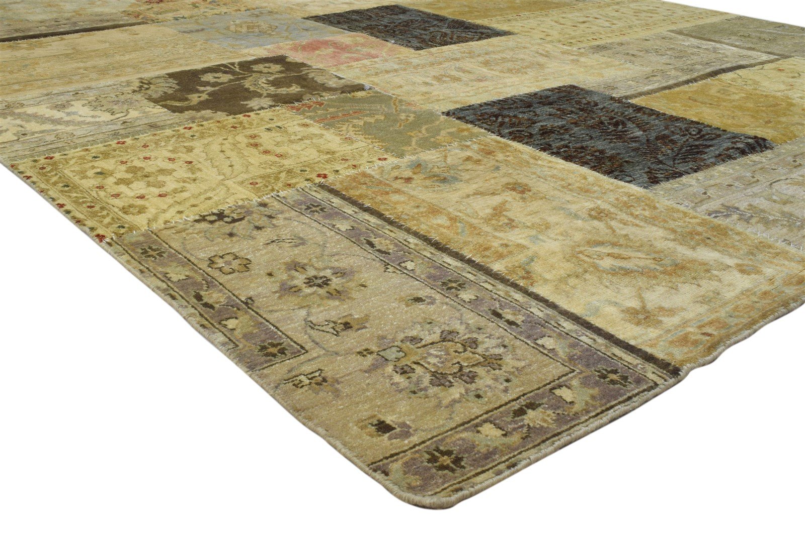 Wool Multi Color Rug 8X10 Persian Hand Knotted Oriental Patchwork Large Carpet  Area Rug 